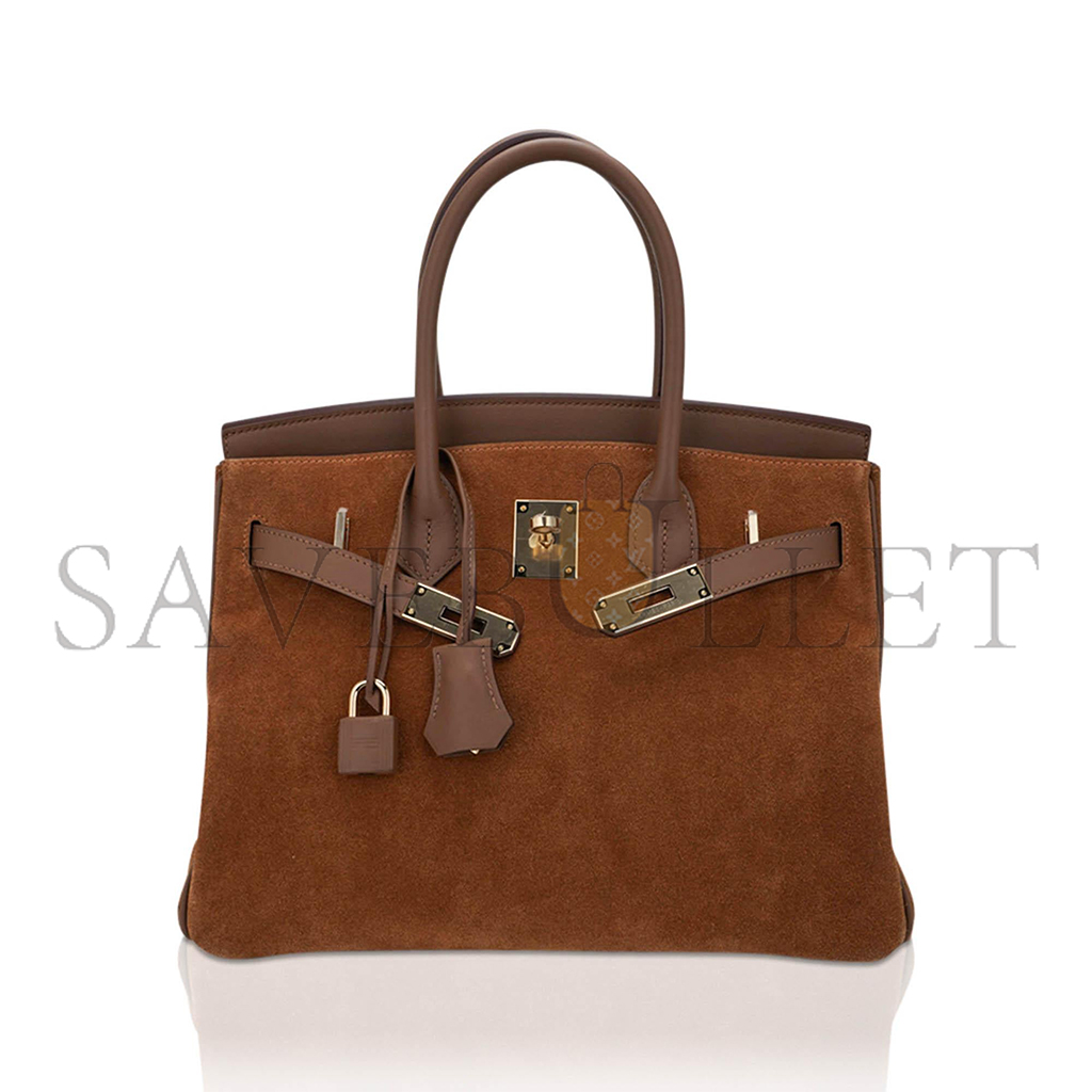 H**mes master birkin 30 chestnut gold buckle bag 58822833472 (30*22*16cm)