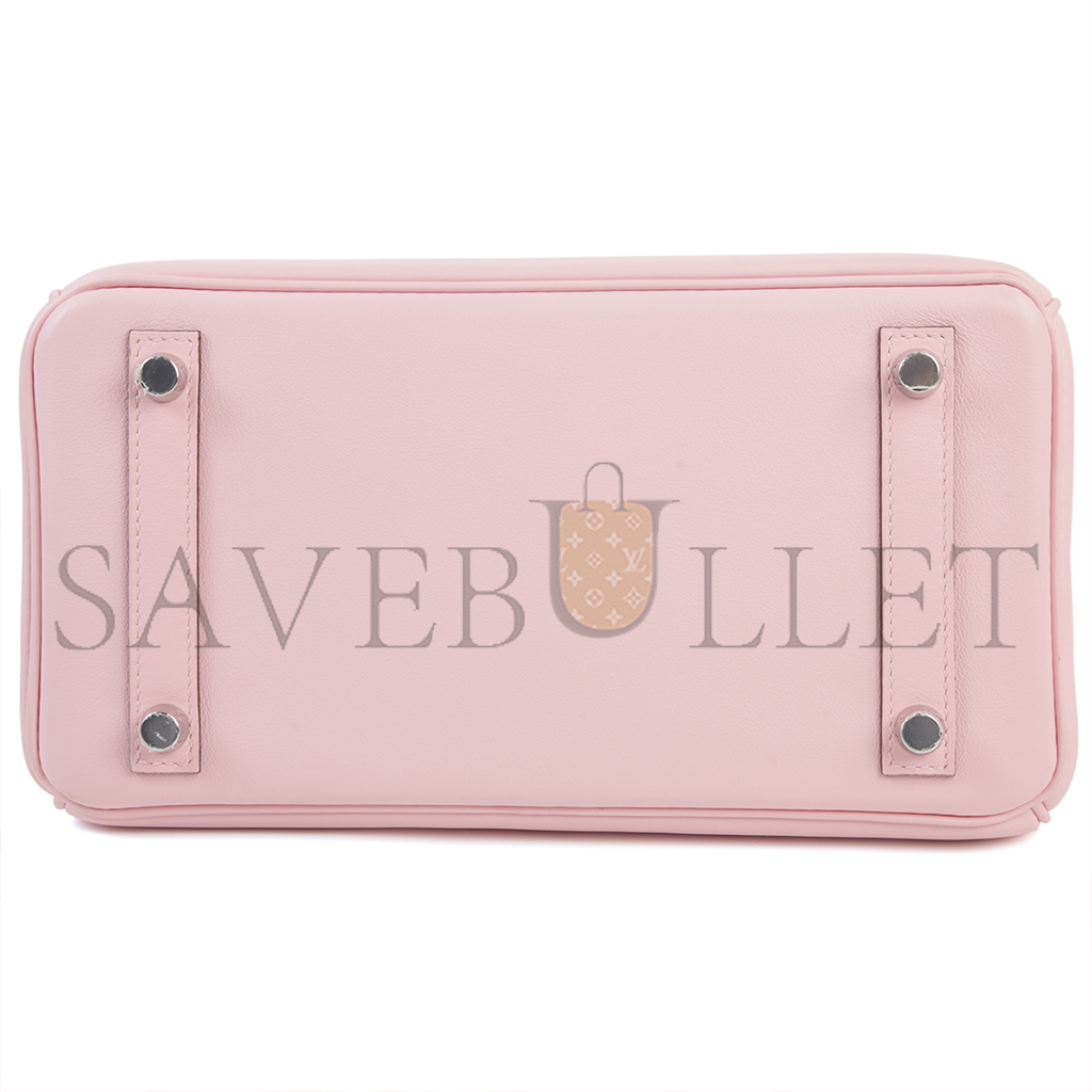 H**mes birkin 25 sakura leather with silver buckle bag 4328054179 (25*20*13cm)