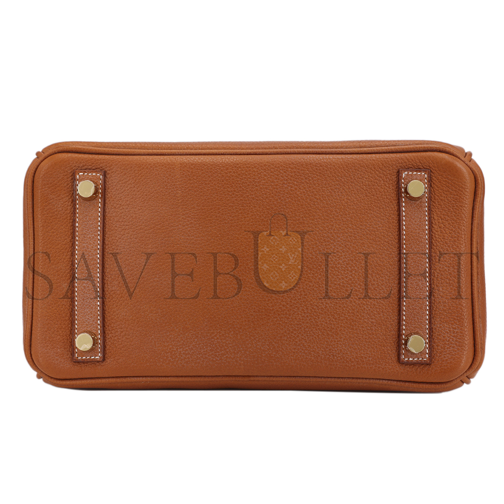 H**mes birkin 25 saddle leather golden brown gold buckle bag 9012863189 (25*20*13cm)