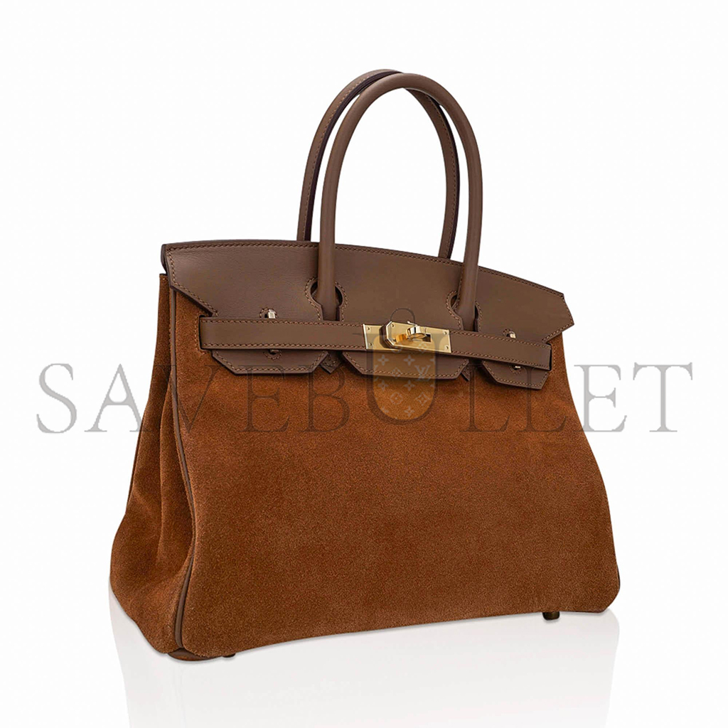 H**mes birkin 30 chestnut gold buckle bag 58822833472 (30*22*16cm)