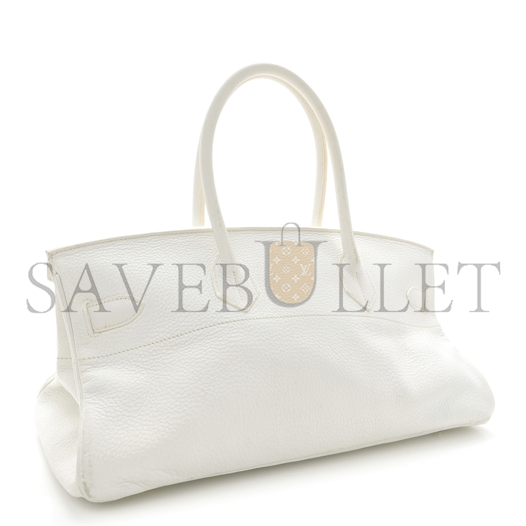 H**mes shoulder birkin 42 milkshake white gold buckle bag 1532462 (42*21*16cm)