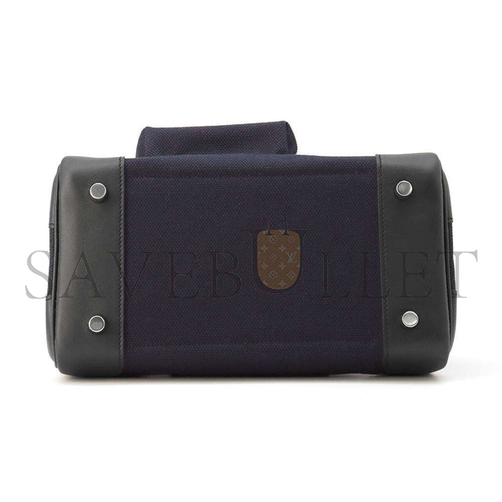H**mes master birkin 25 navy blue canvas silver buckle unisex bag msbk3418810 (25*20*13cm)