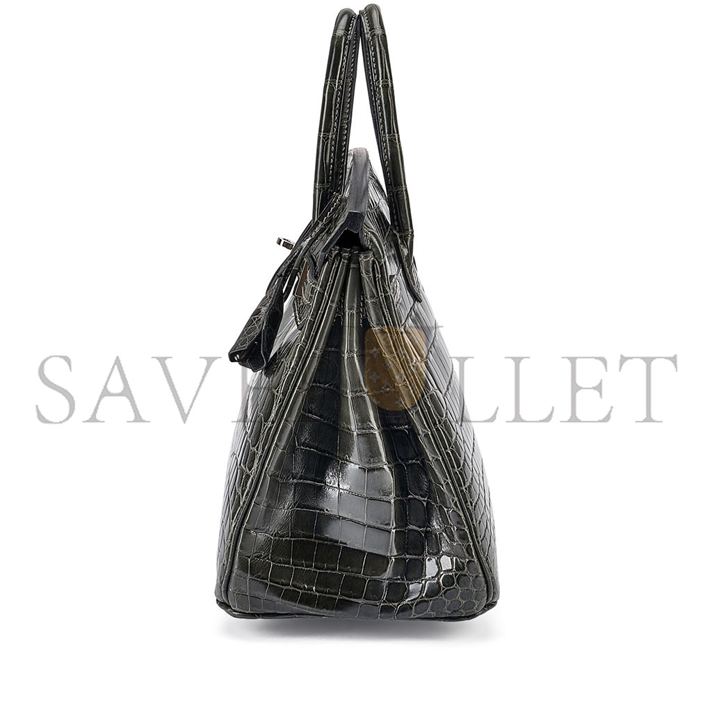 H**mes master birkin 35 cumulonimbus grey alligator bag bk3088scrocossp (35*25*18cm)