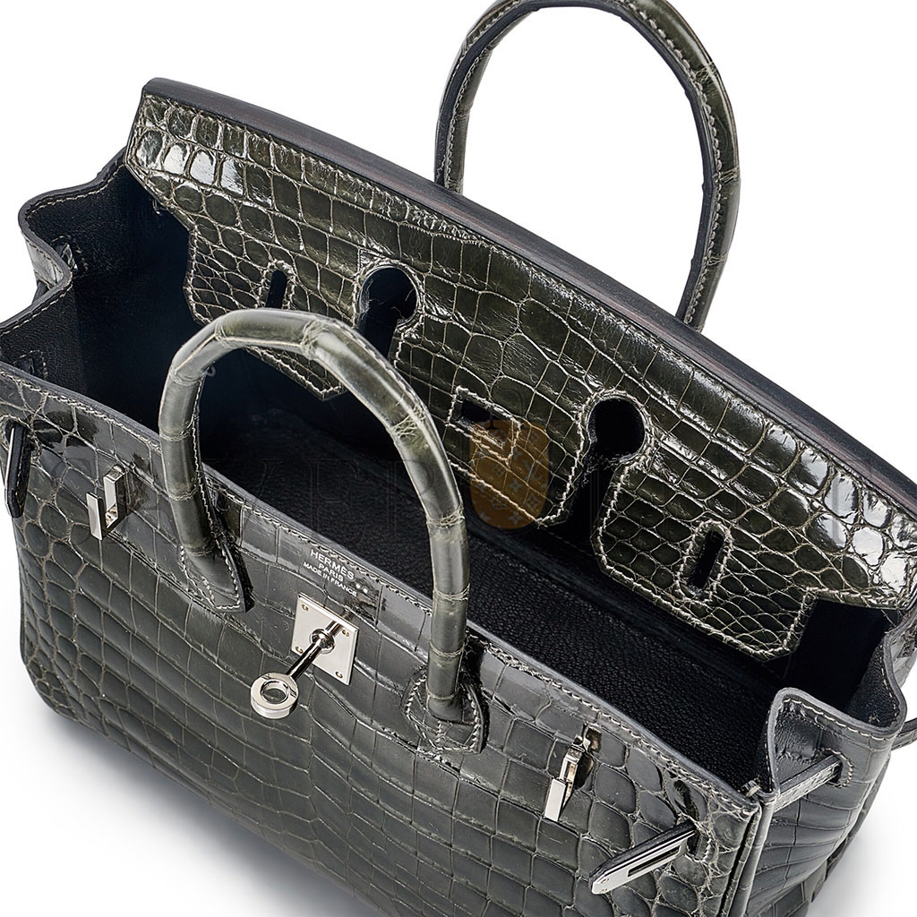 H**mes master birkin 35 cumulonimbus grey alligator bag bk3088scrocossp (35*25*18cm)