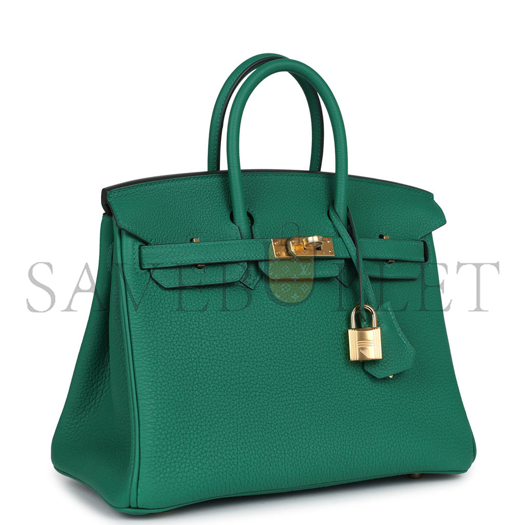 H**mes master birkin 25 togo leather velvet green gold buckle bag bk30u4epss (25*20*13cm)