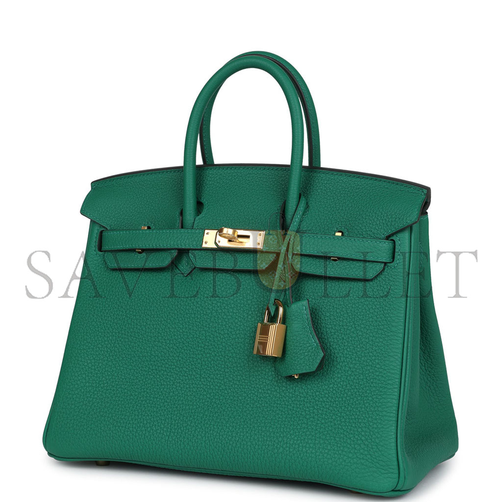 H**mes master birkin 25 togo leather velvet green gold buckle bag bk30u4epss (25*20*13cm)