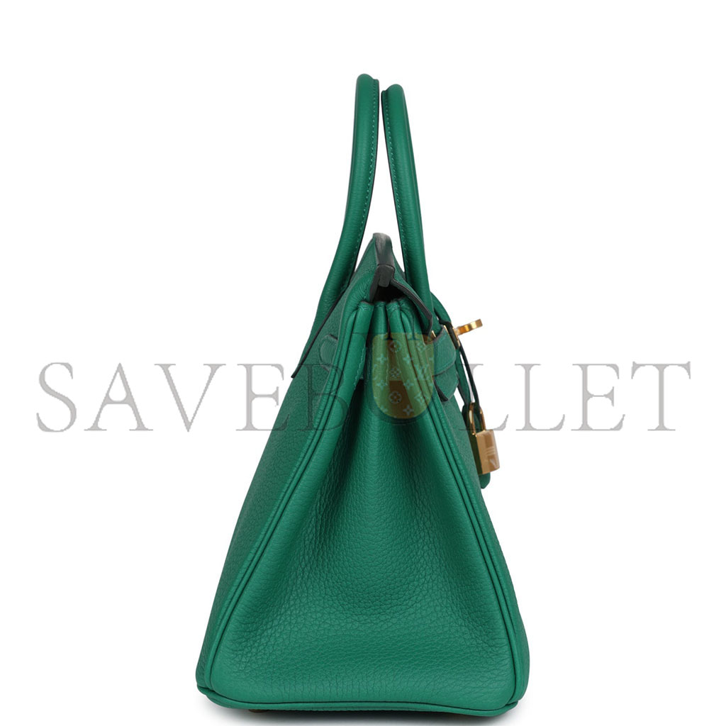 H**mes master birkin 25 togo leather velvet green gold buckle bag bk30u4epss (25*20*13cm)