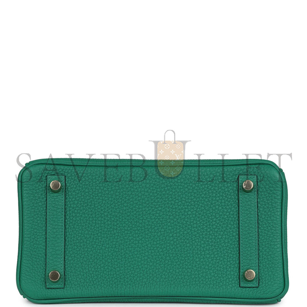 H**mes master birkin 25 togo leather velvet green gold buckle bag bk30u4epss (25*20*13cm)