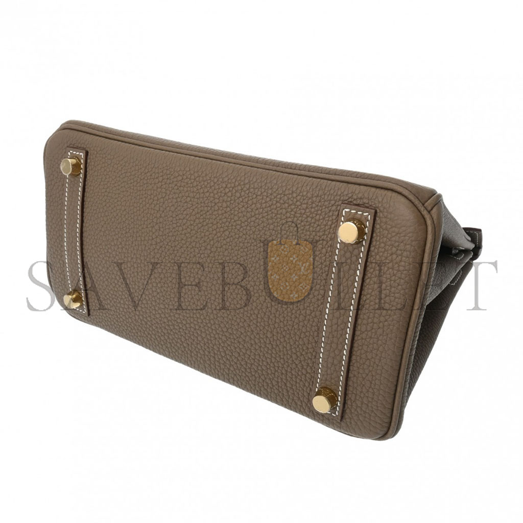 H**mes master birkin 25 togo leather elephant grey gold buckle bag h028369cc18 (25*20*13cm)