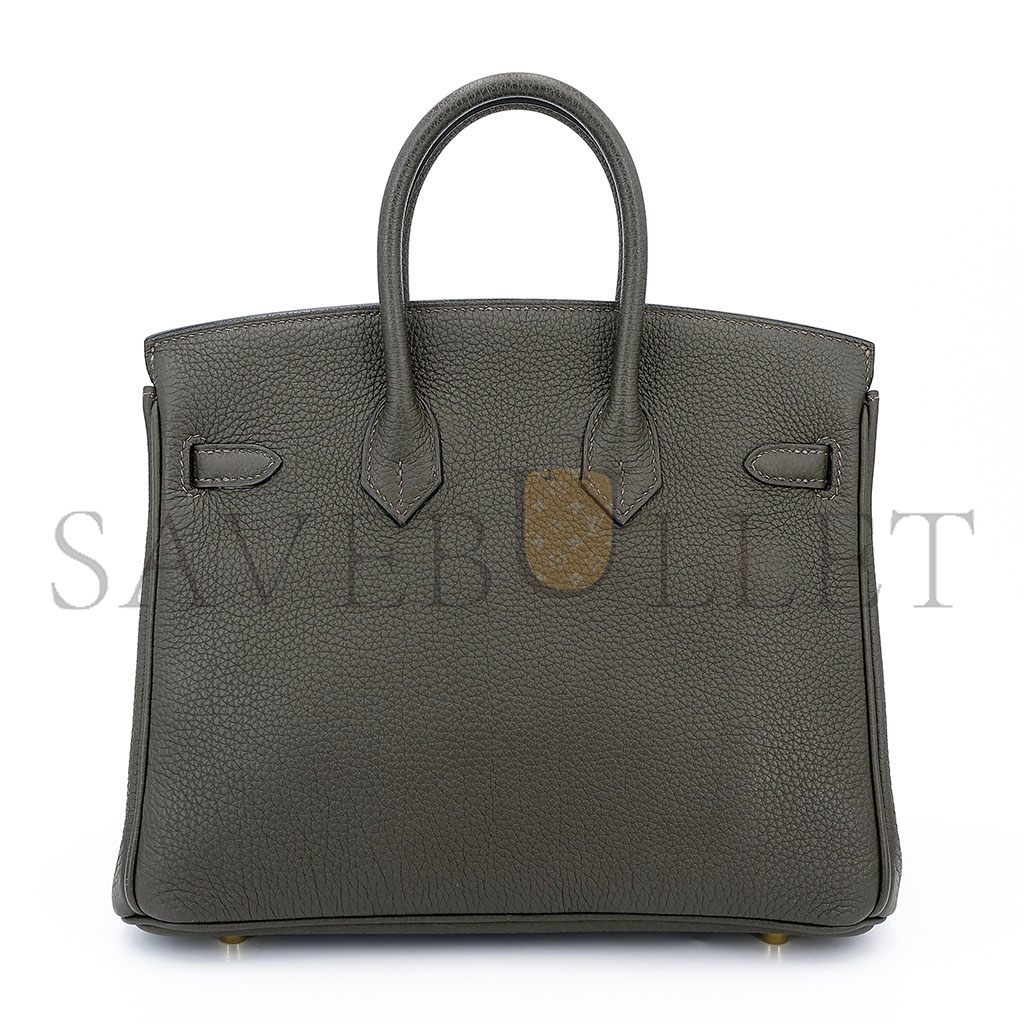 H**mes master birkin 25 togo leather pewter grey gold buckle bag h028369cc8f (25*20*13cm)