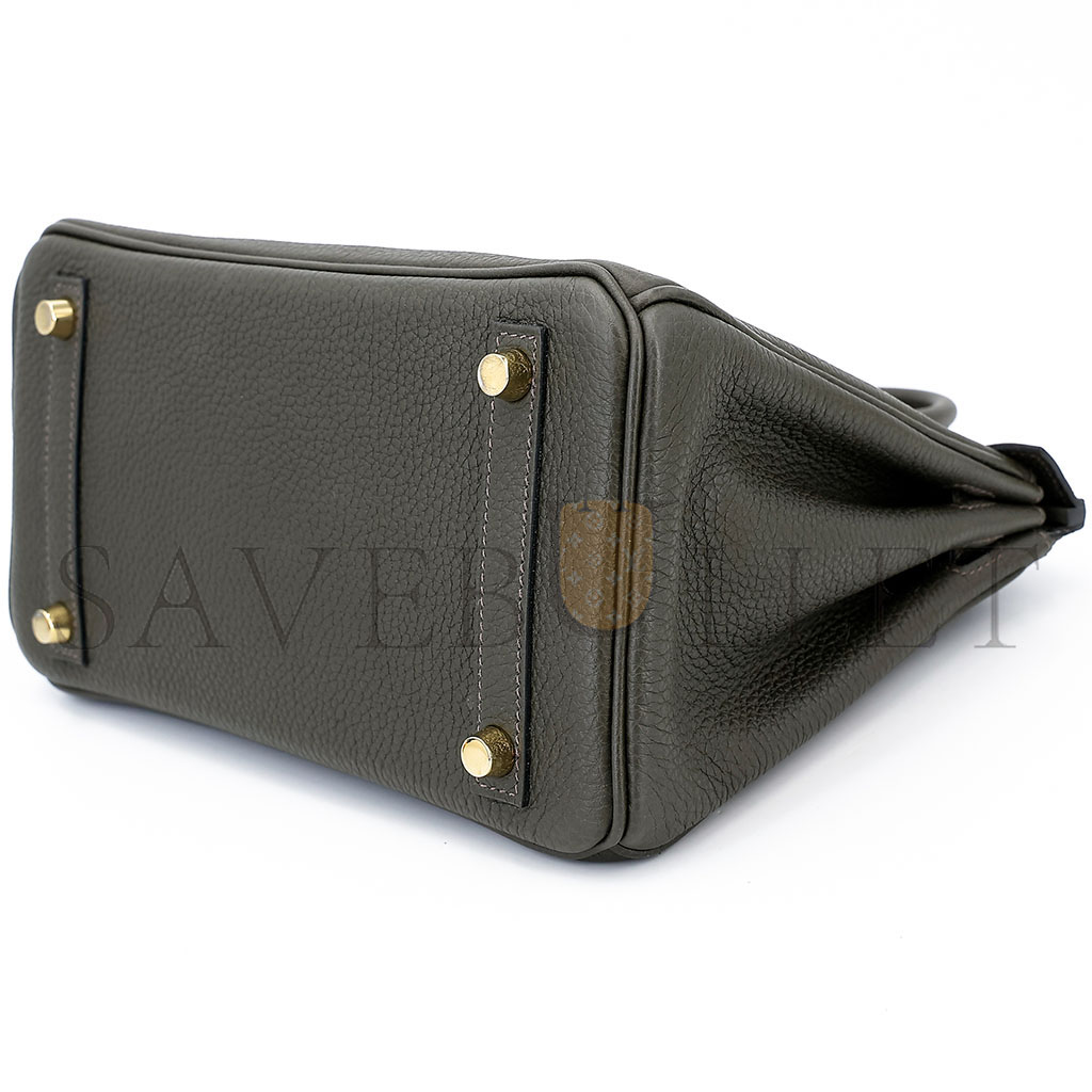 H**mes master birkin 25 togo leather pewter grey gold buckle bag h028369cc8f (25*20*13cm)