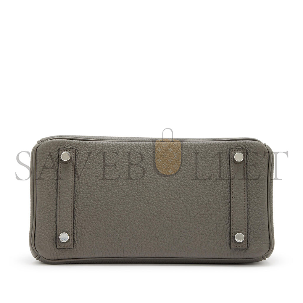H**mes master birkin 25 togo leather pewter grey silver buckle bag bk258ftgss (25*20*13cm)