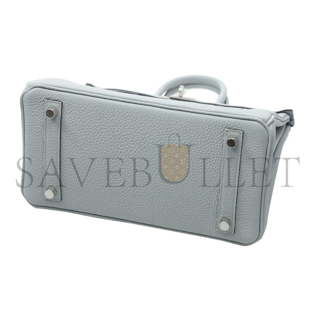 H**mes master birkin 30 togo leather pearl grey silver buckle bag h028369ck08 (30*23*15cm)