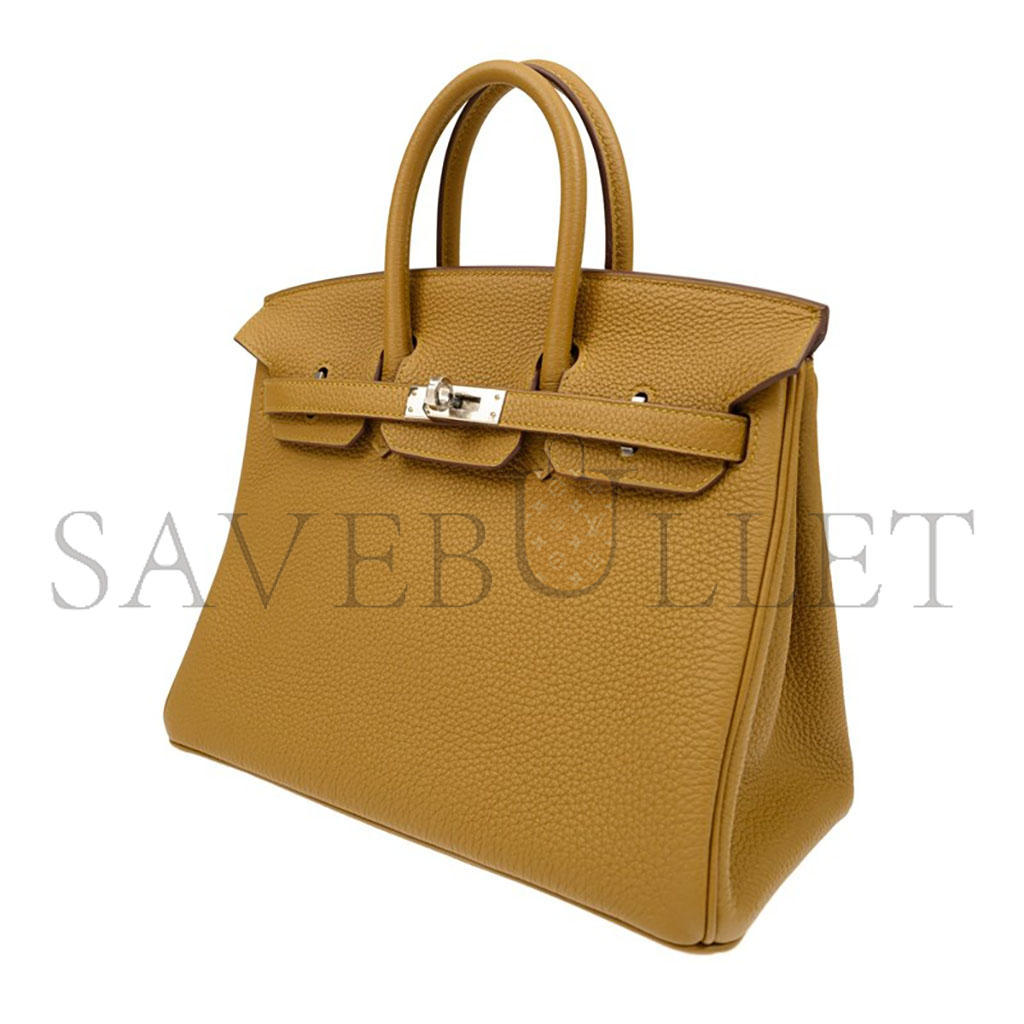 H**mes birkin 25 togo leather milk tea color gold buckle handbag bk25aktgss (25*20*13cm)