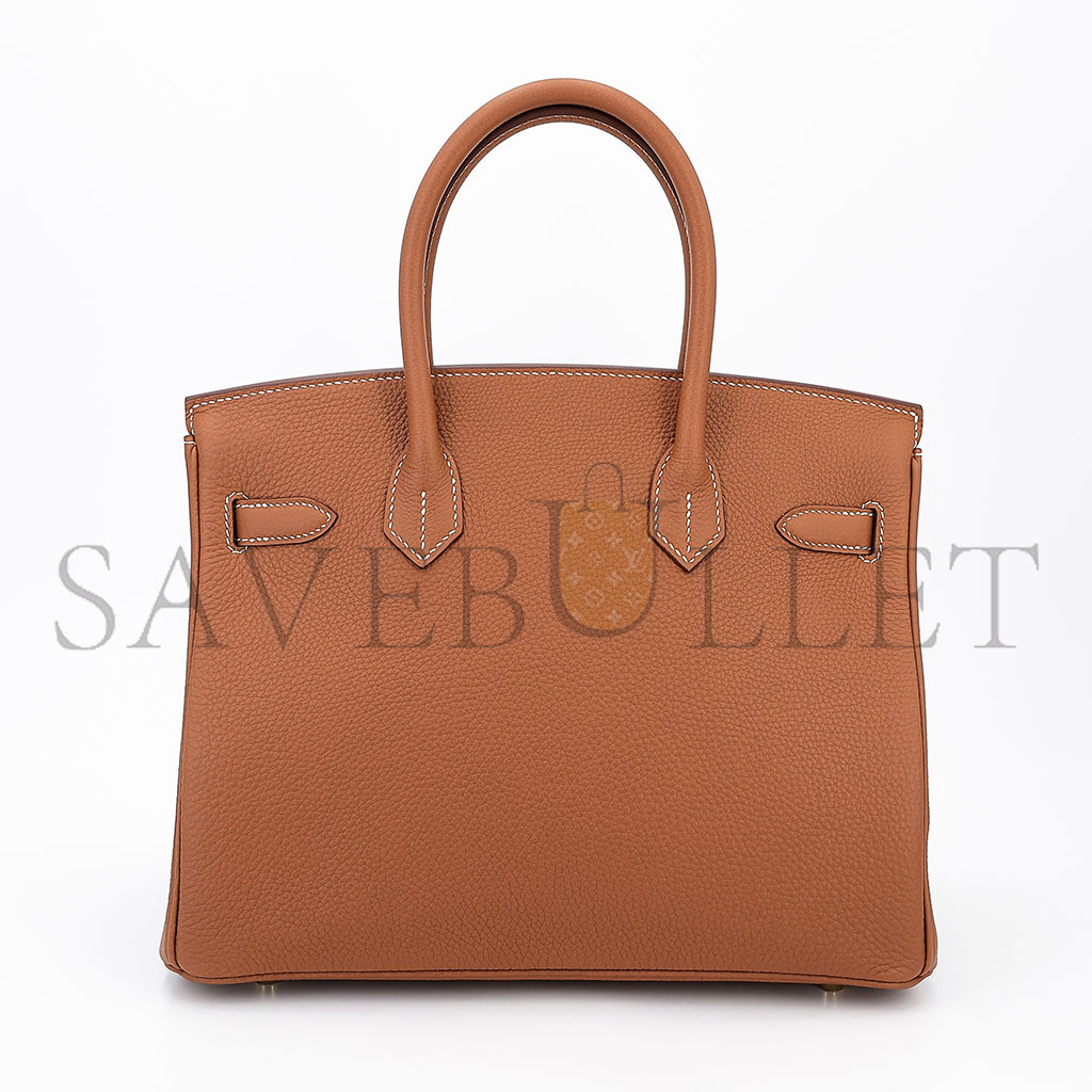 H**mes birkin 30 togo leather golden brown gold buckle bag 5375750663 (30*23*15cm)