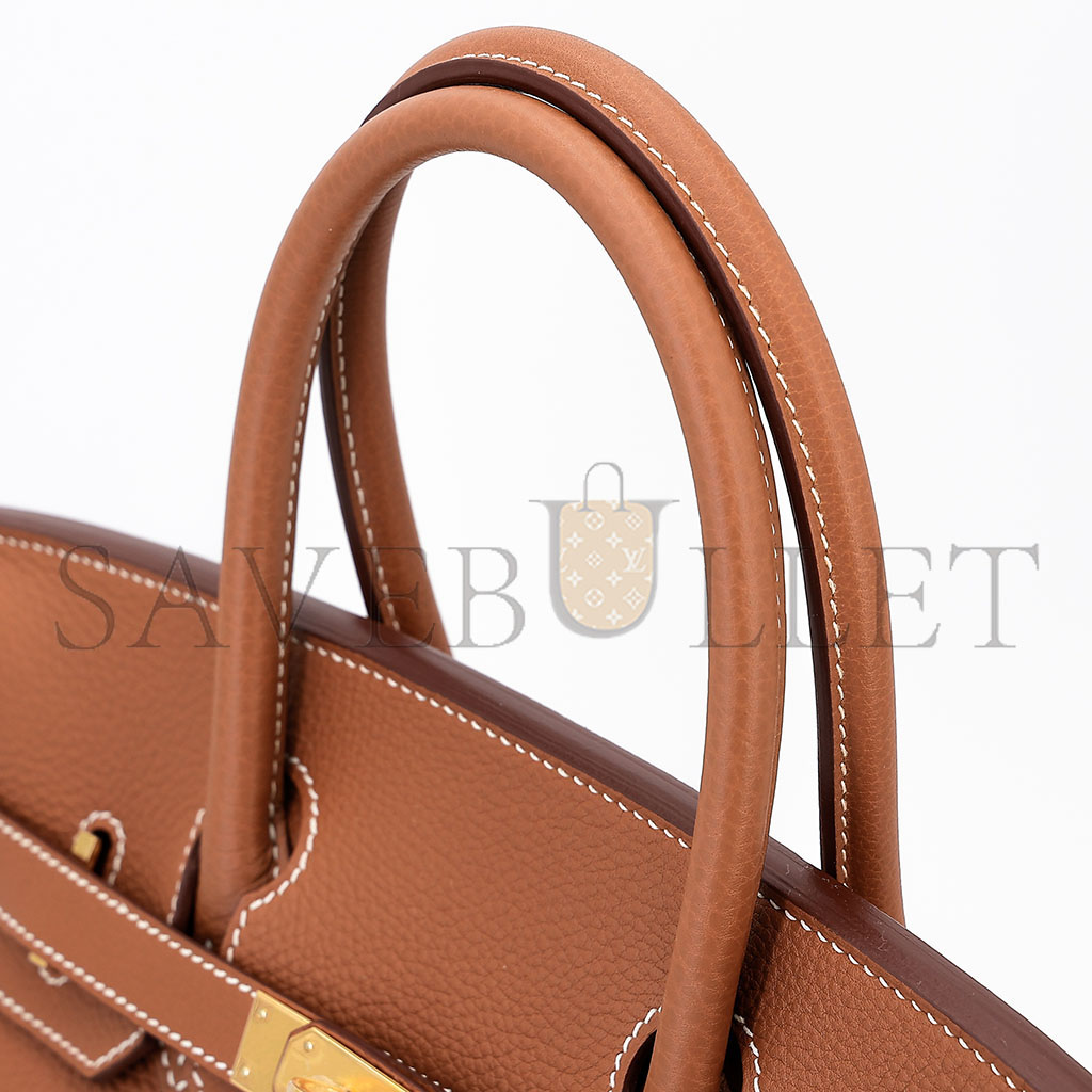 H**mes birkin 30 togo leather golden brown gold buckle bag 5375750663 (30*23*15cm)