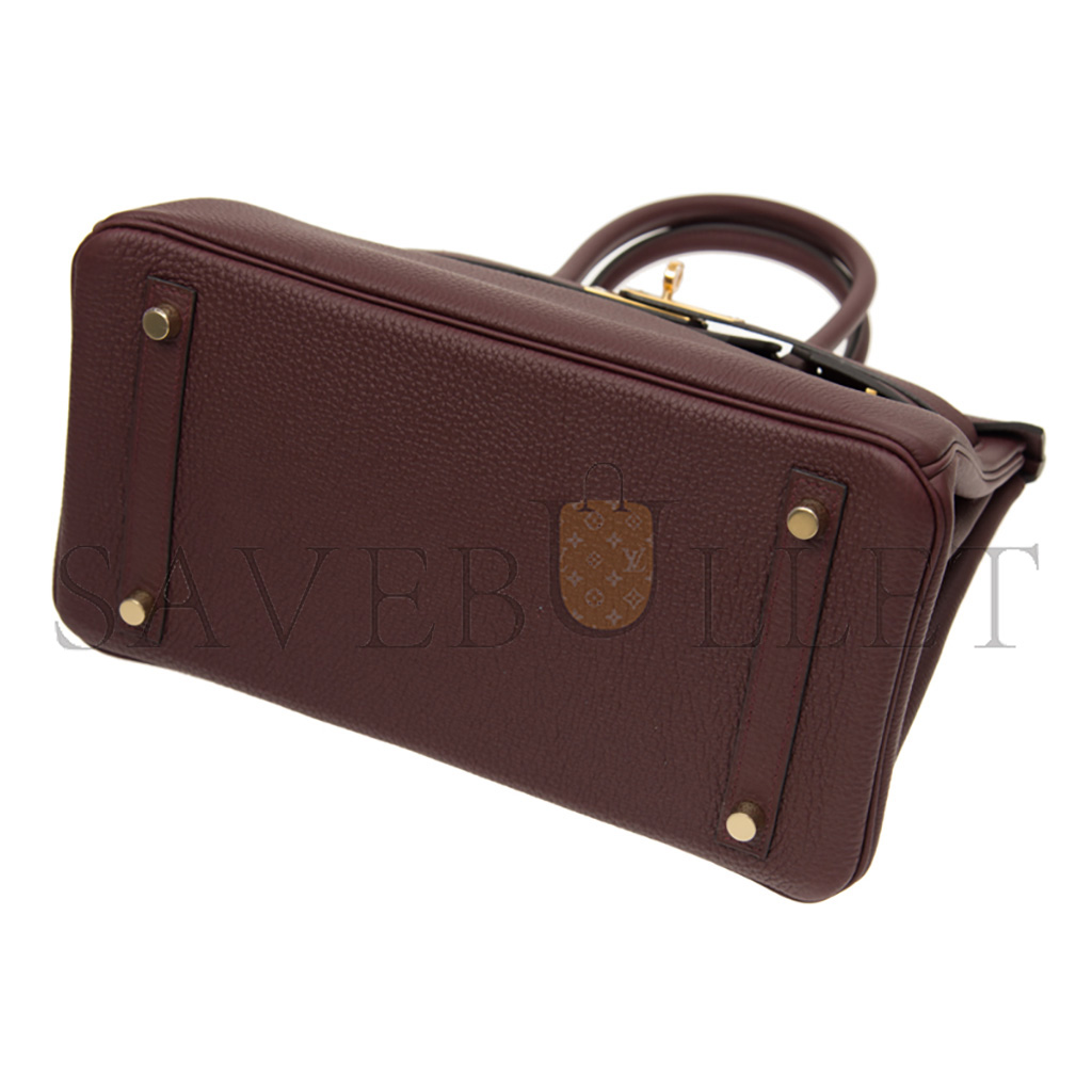 H**mes master birkin 25 togo leather saddle red gold buckle h028369cc0g (25*20*13cm)