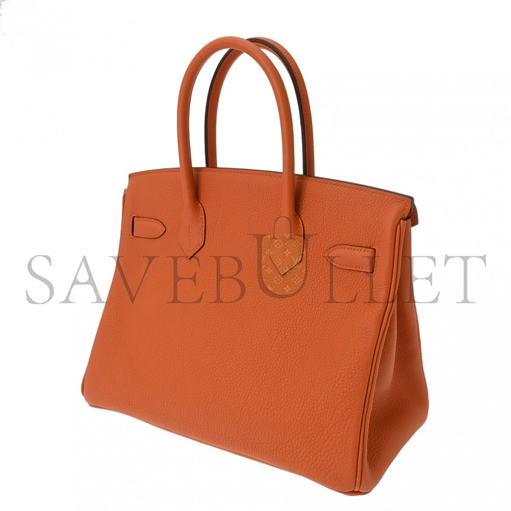 H**mes master birkin 30 togo leather orange gold buckle bag h028369cc83 (35*28*18cm)