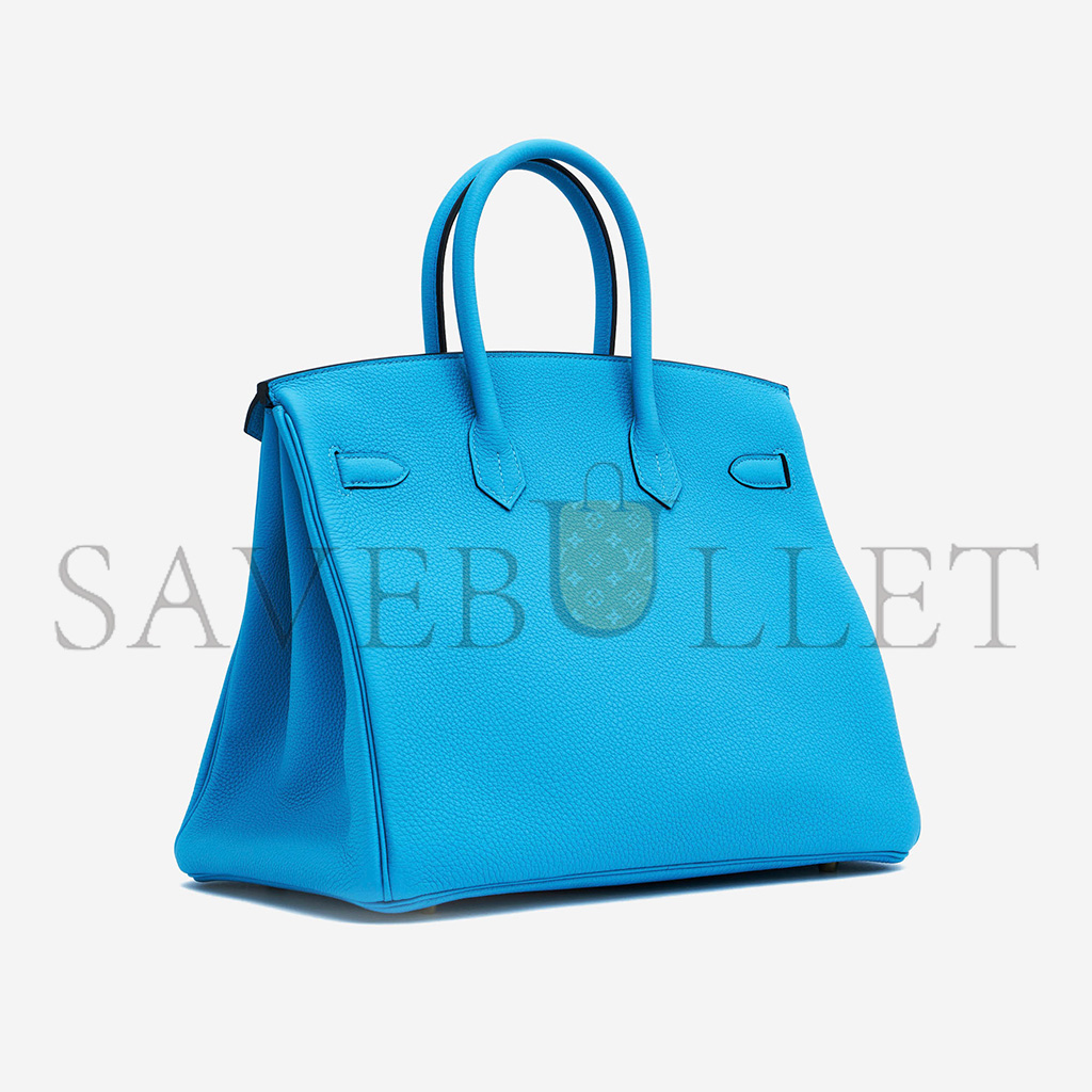 H**mes master birkin 25 togo leather blue gold buckle bag msbk2300910 (25*20*13cm)