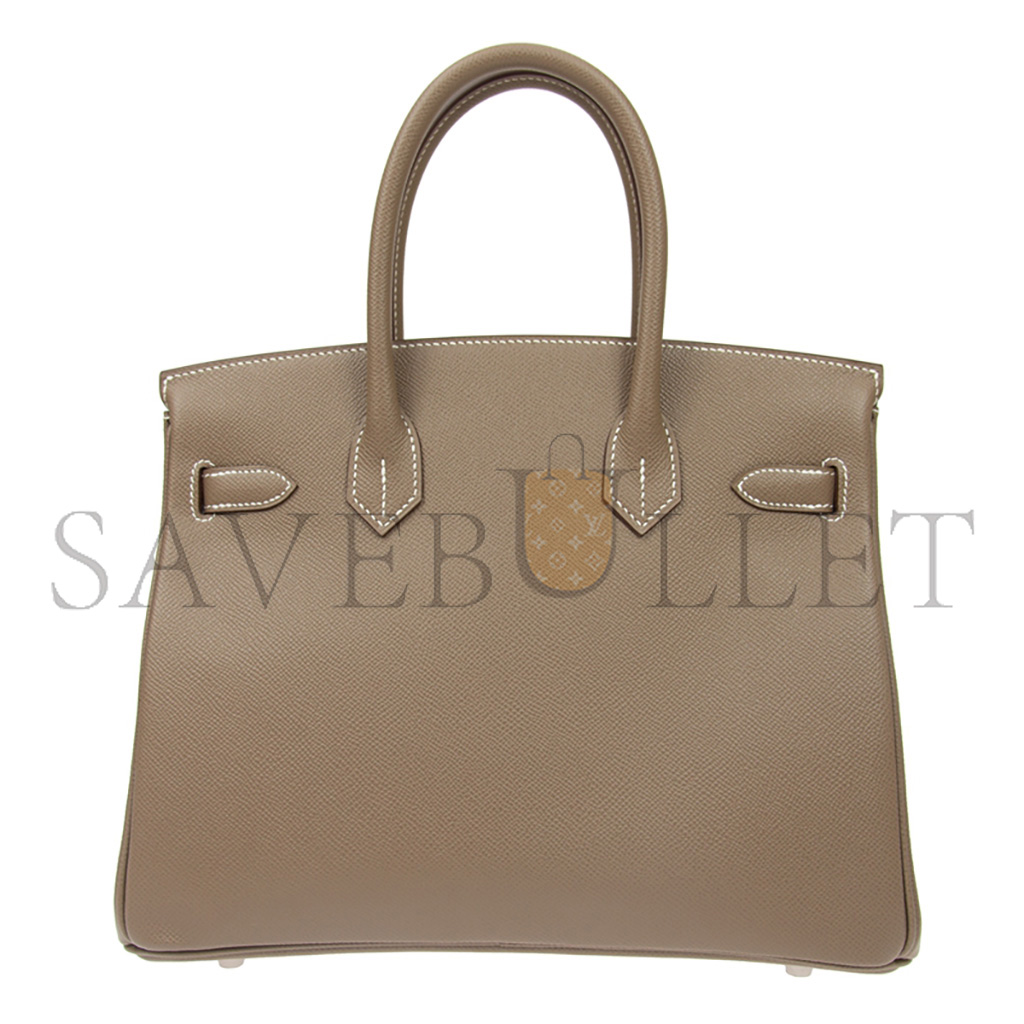 H**mes master birkin 30 togo leather elephant grey silver buckle bag bk3018epss (25*20*13cm)