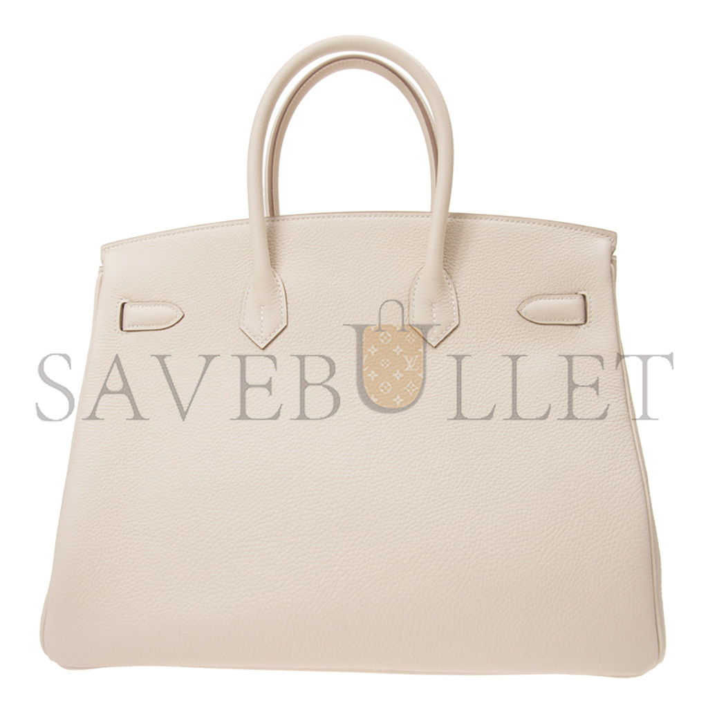 H**mes master birkin 35 togo leather milkshake platinum buckle bag bk3510tggp (35*28*18cm)