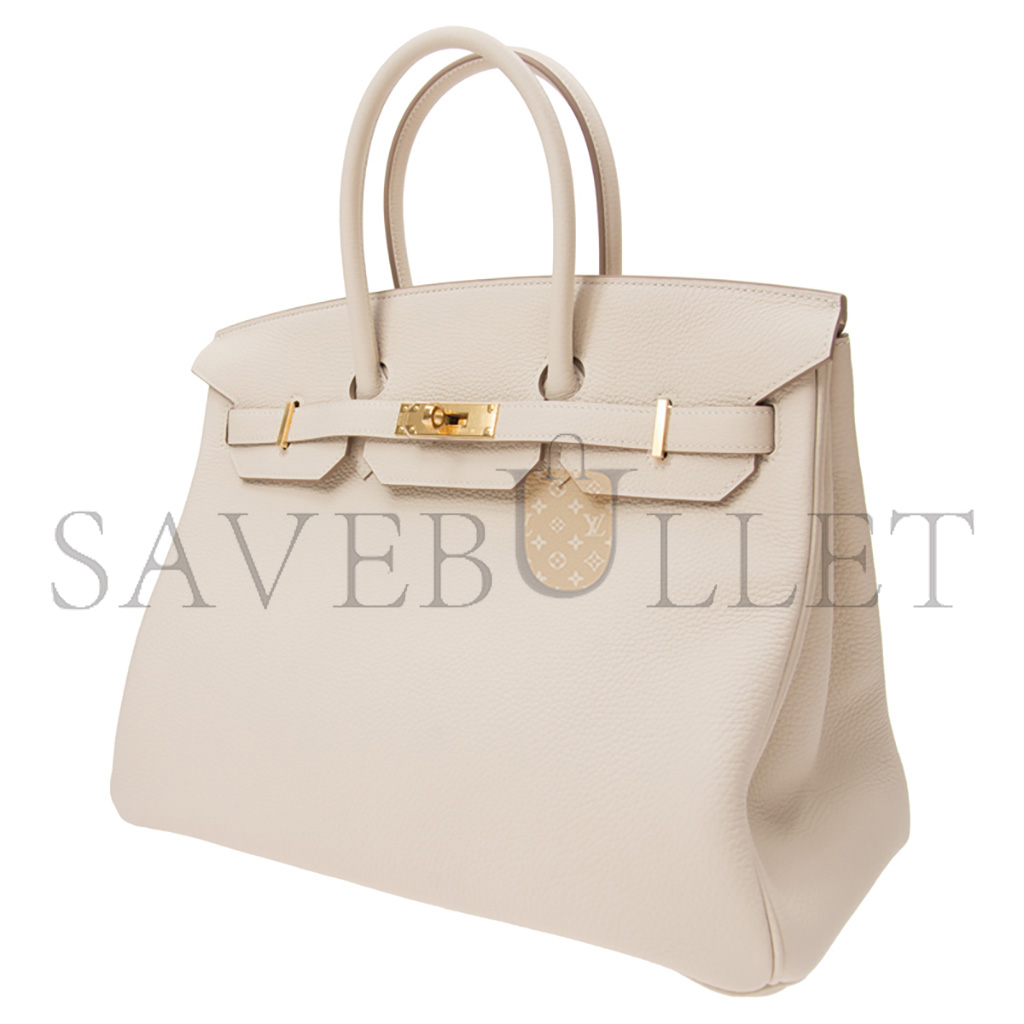 H**mes master birkin 35 togo leather milkshake platinum buckle bag bk3510tggp (35*28*18cm)