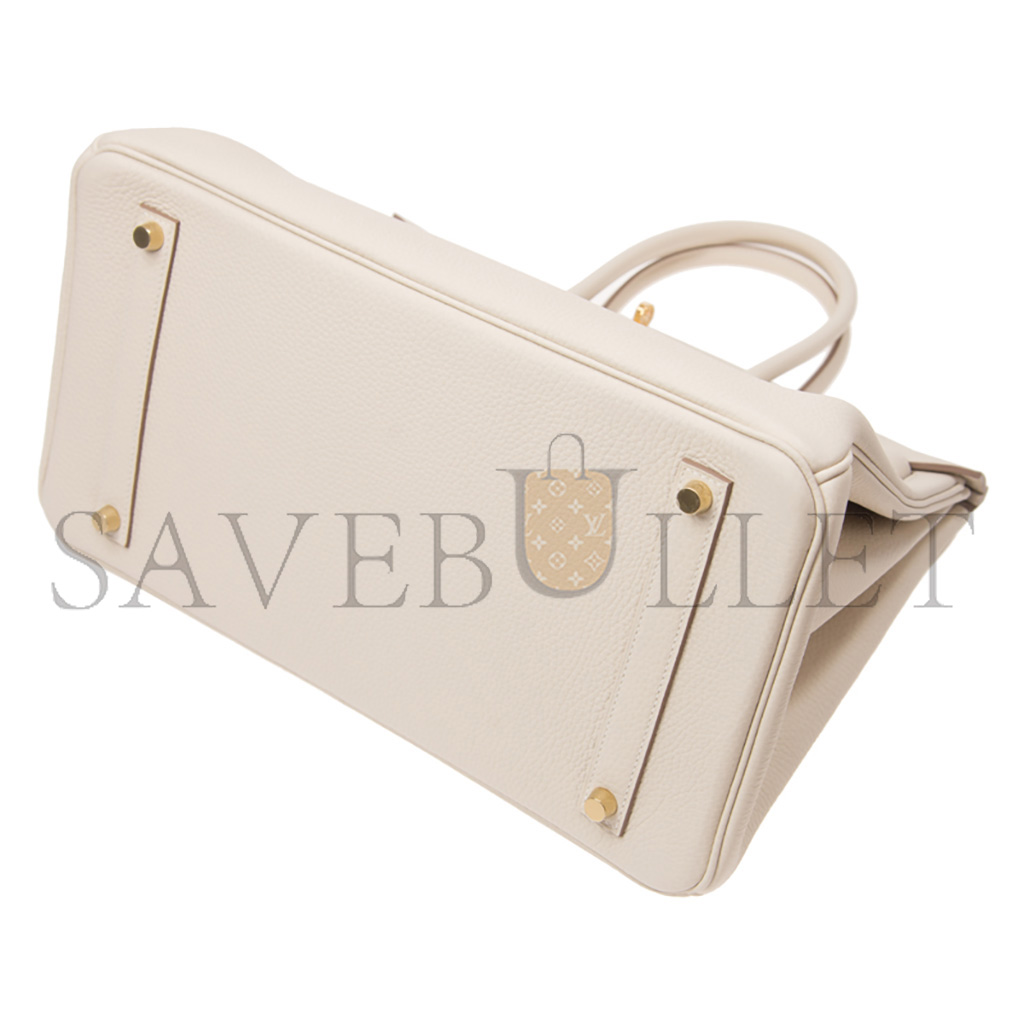 H**mes master birkin 35 togo leather milkshake platinum buckle bag bk3510tggp (35*28*18cm)