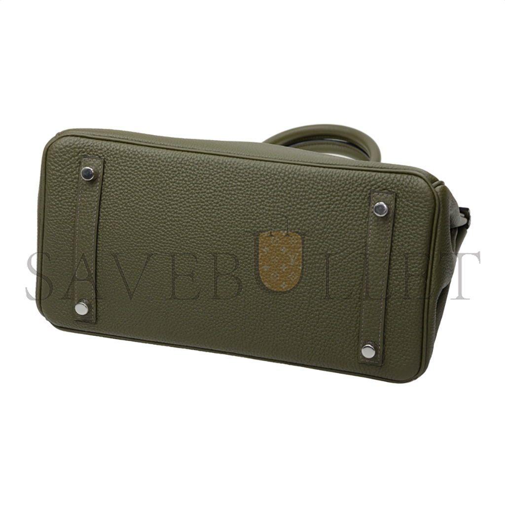H**mes birkin 25 togo leather olive green silver buckle h028369ck61 (25*20*13cm)