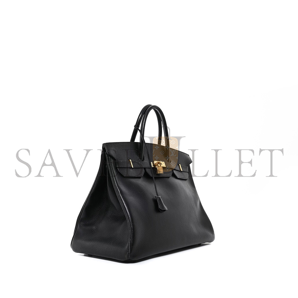 H**mes birkin 40 togo leather black gold buckle ws3148 (40*30*21cm)