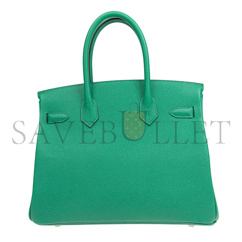 H**mes birkin 30 togo leather peacock green gold buckle bag bk30u4epss (30*23*15cm)