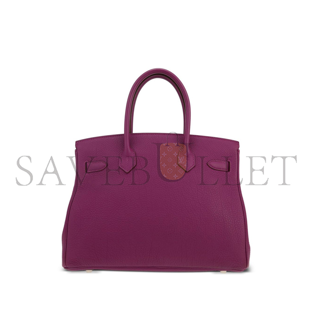 H**mes birkin 30 togo leather rose purple silver buckle 26599473 (30*23*15cm)