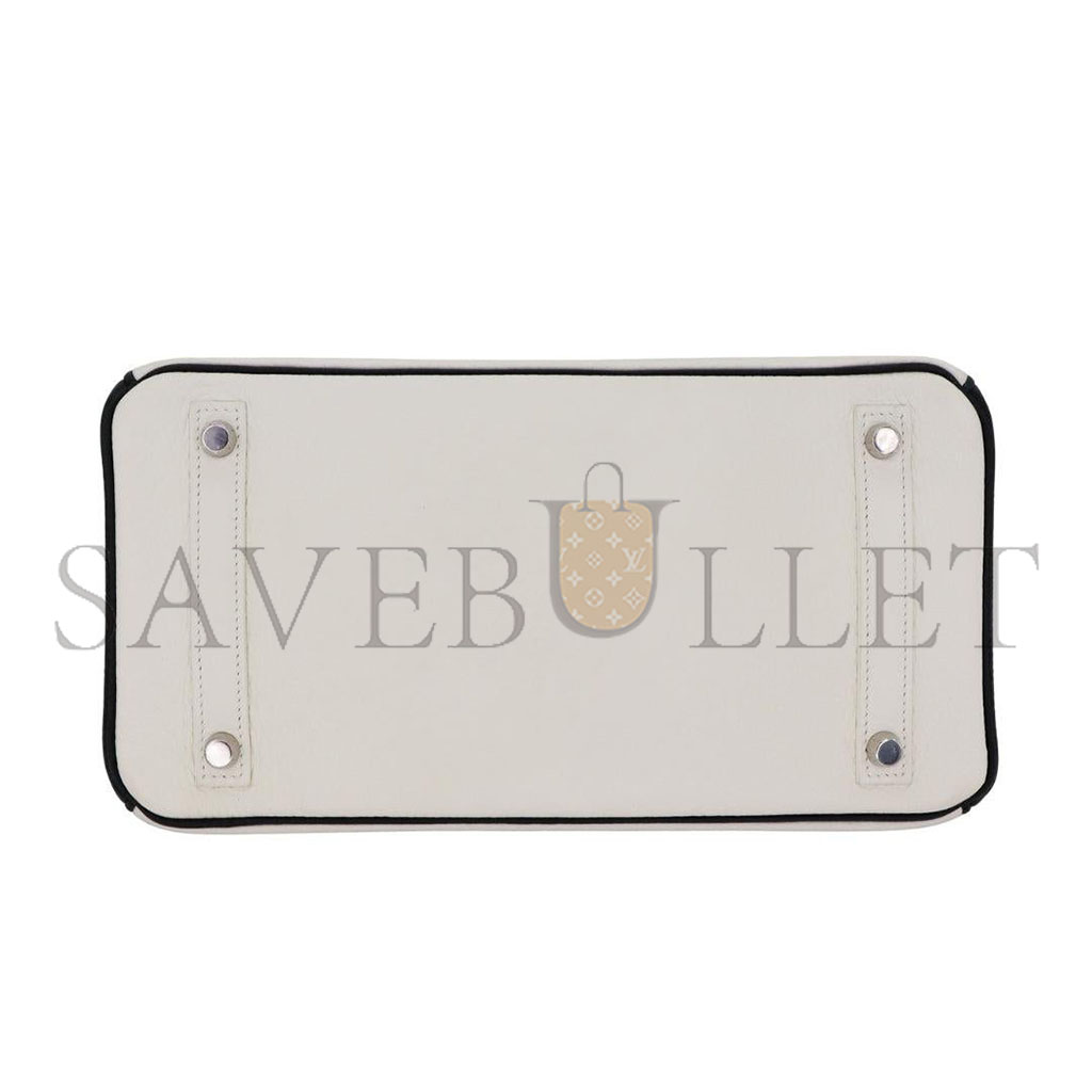 H**mes birkin 30 togo leather milkshake white silver buckle bag 2632222857052 (30*23*15cm)