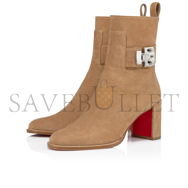 Ch**an louboutin booty lock 70 mm low boots-veau velours-lionne-women 1250326f486