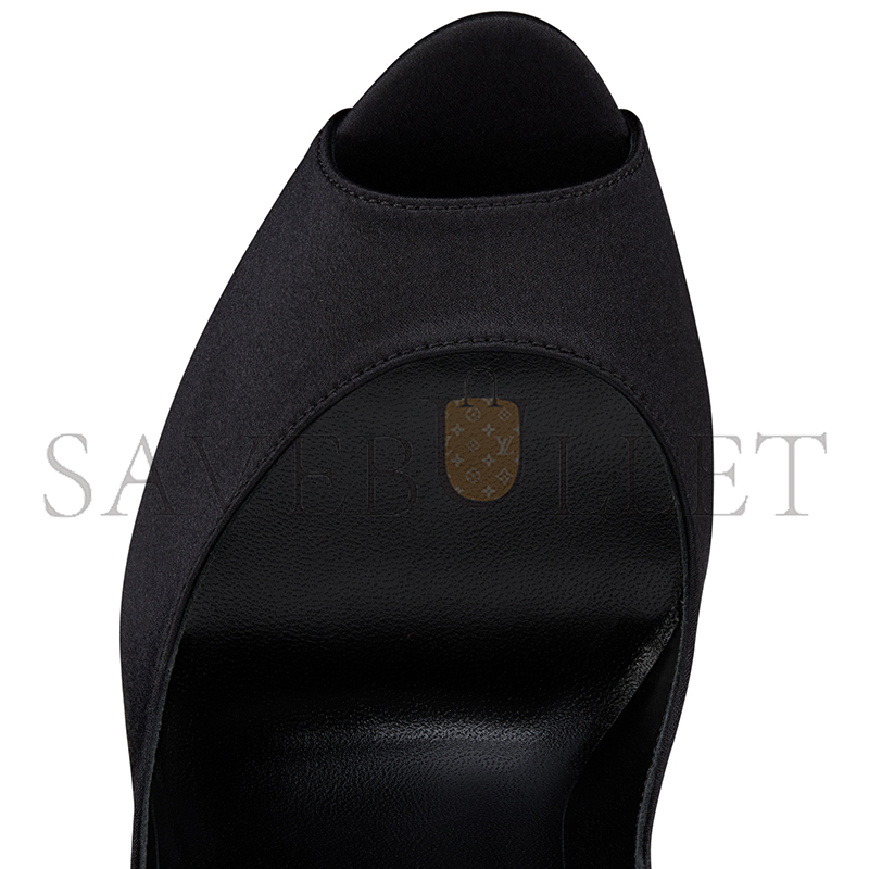 Ch**an louboutin lady peep suola strass 150 mm pumps-crepe satin-black-women 1250537b439