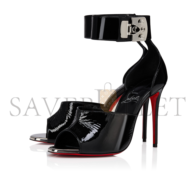 Ch**an louboutin lock me up sandal 100 mm strappy sandals-vog patent leather-black-women 1250105b439