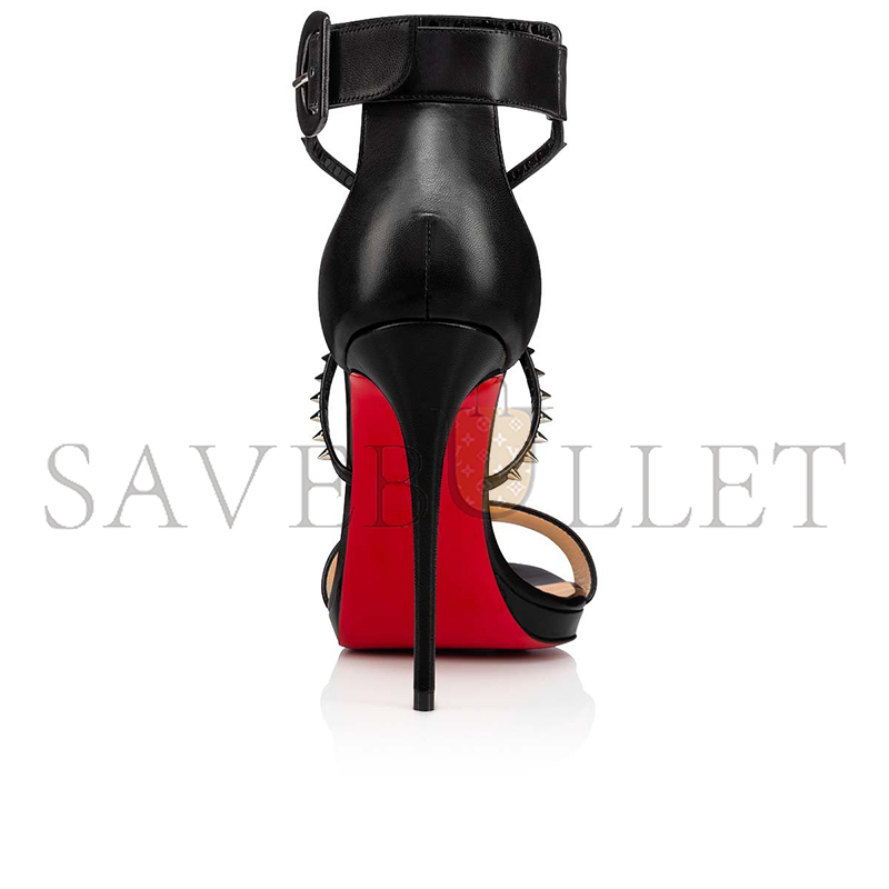 Ch**an louboutin choca lux 120 mm strappy sandals-kid leather-black-women 3180515bk65