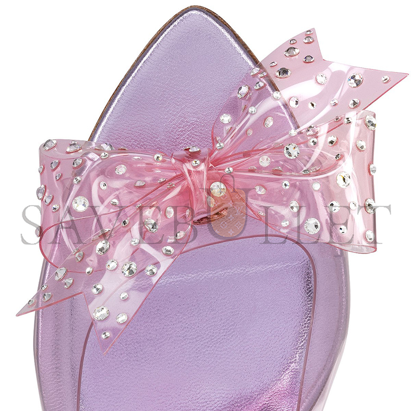 Ch**an louboutin aqua strass 80mm mules-pv, iridescent nappa leather and strass-parme-women 12407926025