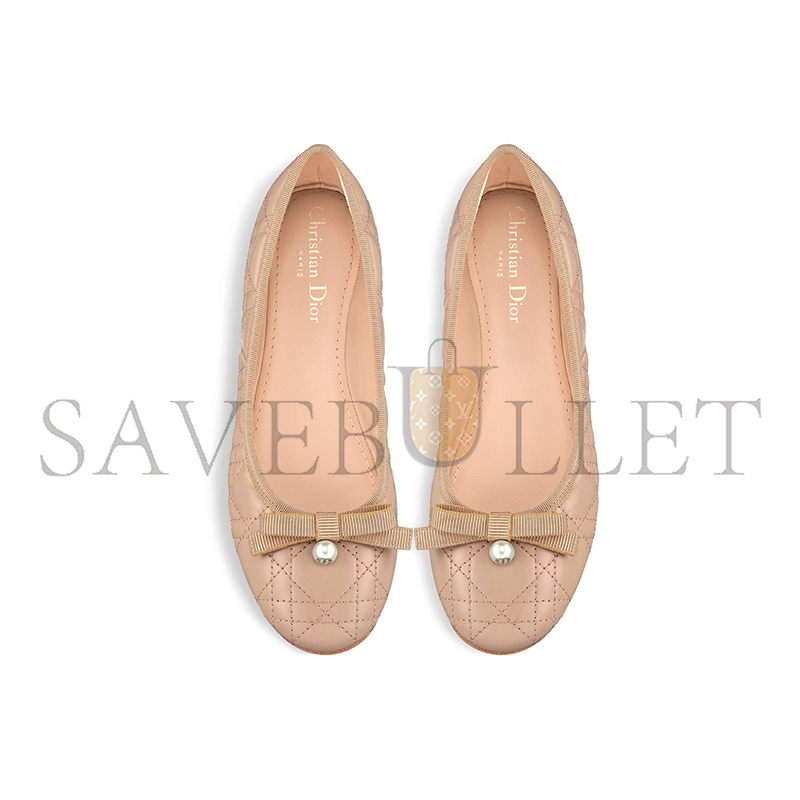 D*or ballet flat nude quilted cannage calfskin kdb877cqc_s21u
