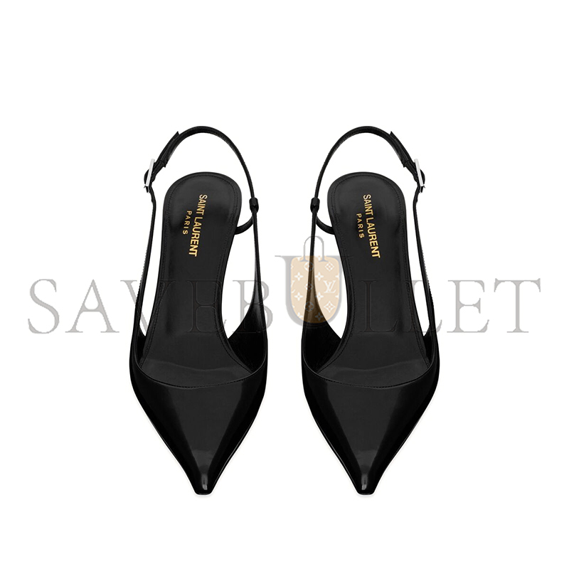 Y*L vendome slingback pumps in glazed leather 755213aaazy1000