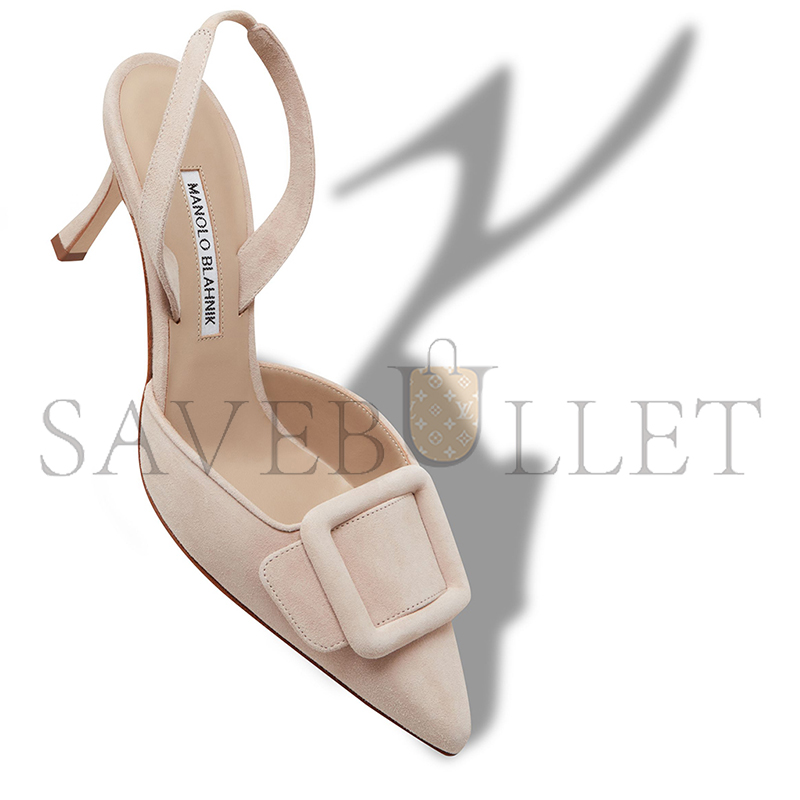 manolo blahnik maY*Li light beige suede slingback pumps 219-0182-0007