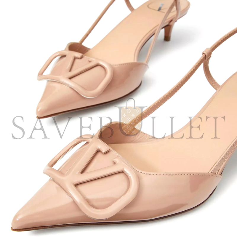 VALENTINO VLOGO SIGNATURE PATENT LEATHER SLINGBACK PUMP 40MM 1.6IN 5W2S0Q70TMK_GF9
