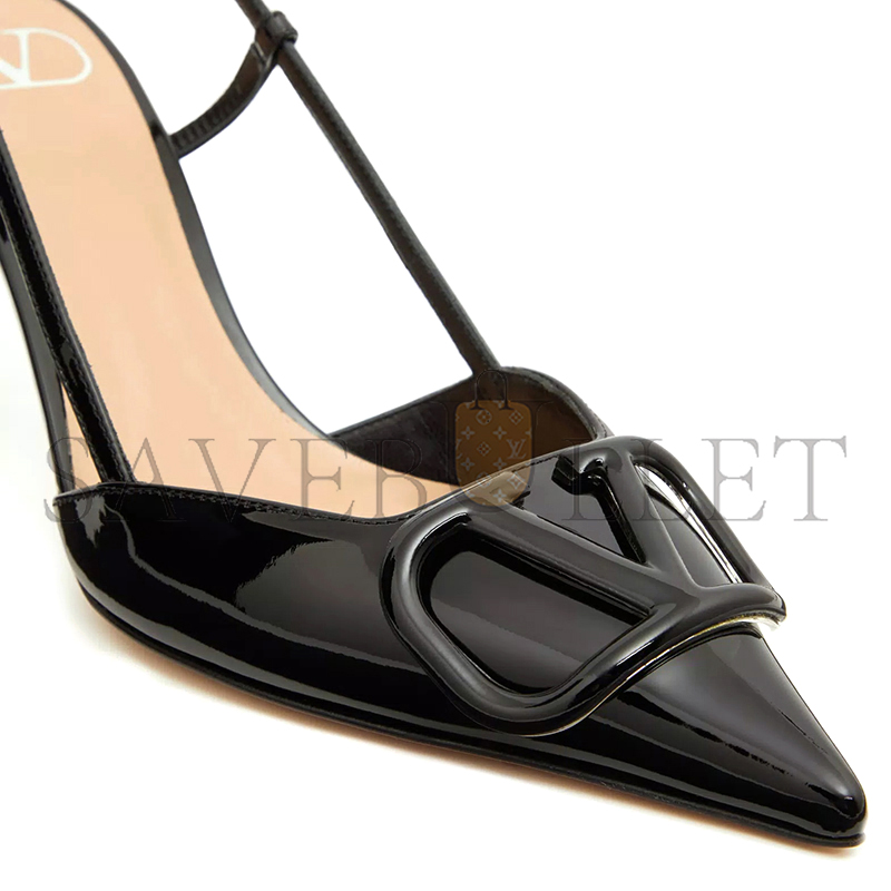 VALENTINO VLOGO SIGNATURE PATENT LEATHER SLINGBACK PUMP 80MM 3.15IN 5W2S0R01TMK_0NO