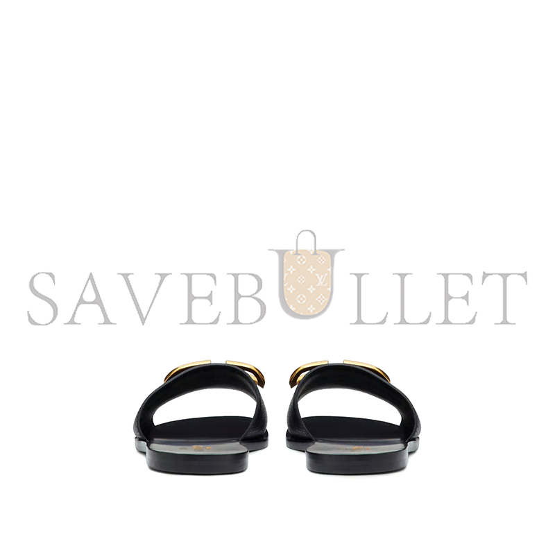 VALENTINO VLOGO SIGNATURE SLIDE SANDAL IN GRAINY COWHIDE WITH ACCESSORY 5W2S0M21HWS_0NO