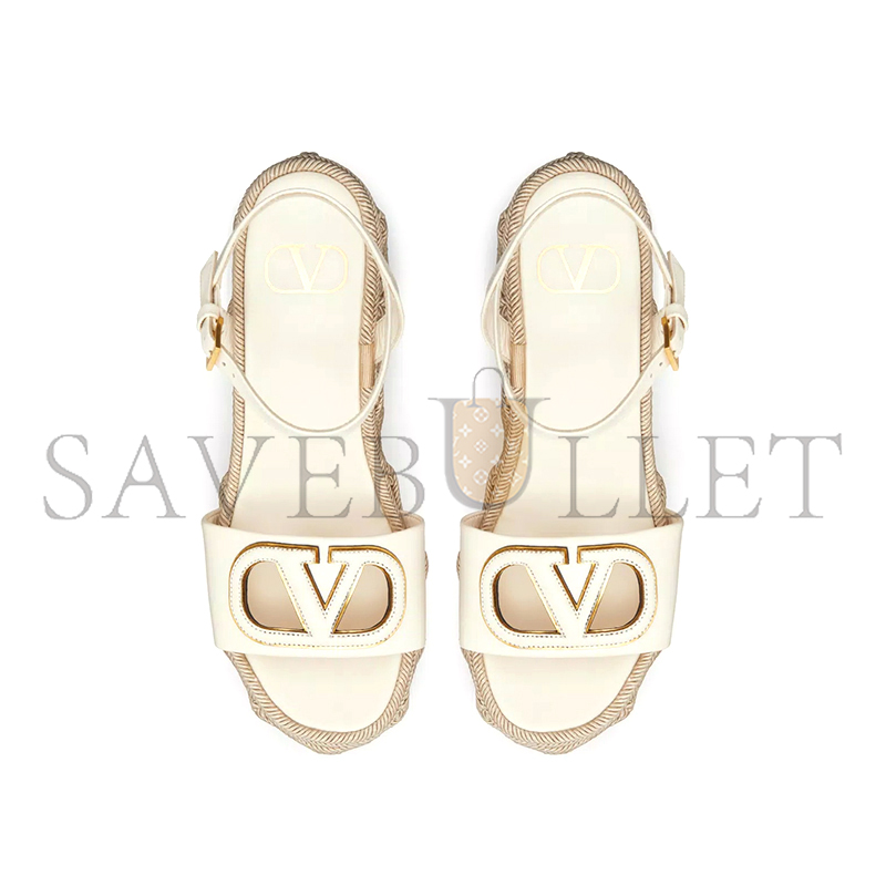 VALENTINO VLOGO CALFSKIN CUT-OUT WEDGE SANDAL 110MM 4W2S0IJ6SGB_B24