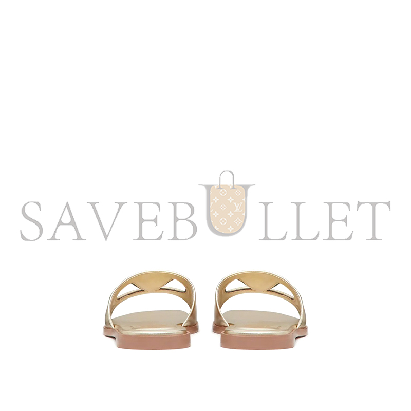 VALENTINO VLOGO CUT-OUT LAMINATED NAPPA LEATHER SLIDE SANDAL 4W2S0IB0YUW_7G0