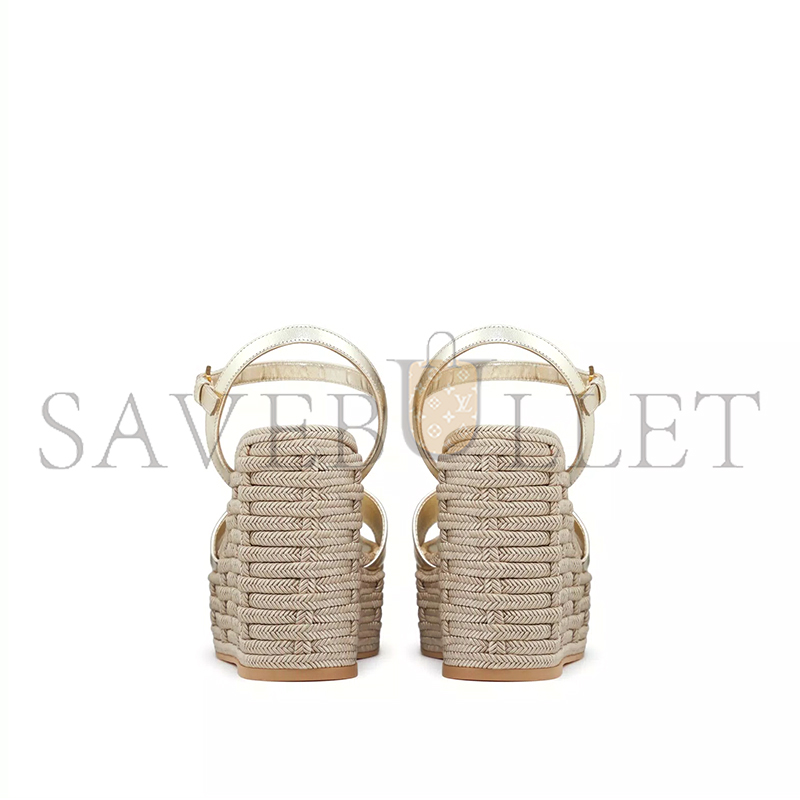 VALENTINO VLOGO CUT-OUT WEDGE SANDAL IN LAMINATED NAPPA LEATHER 110MM 4W2S0IJ6KPZ_YH4