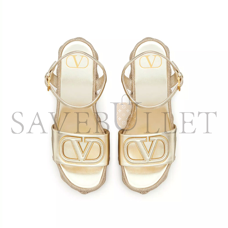 VALENTINO VLOGO CUT-OUT WEDGE SANDAL IN LAMINATED NAPPA LEATHER 110MM 4W2S0IJ6KPZ_YH4