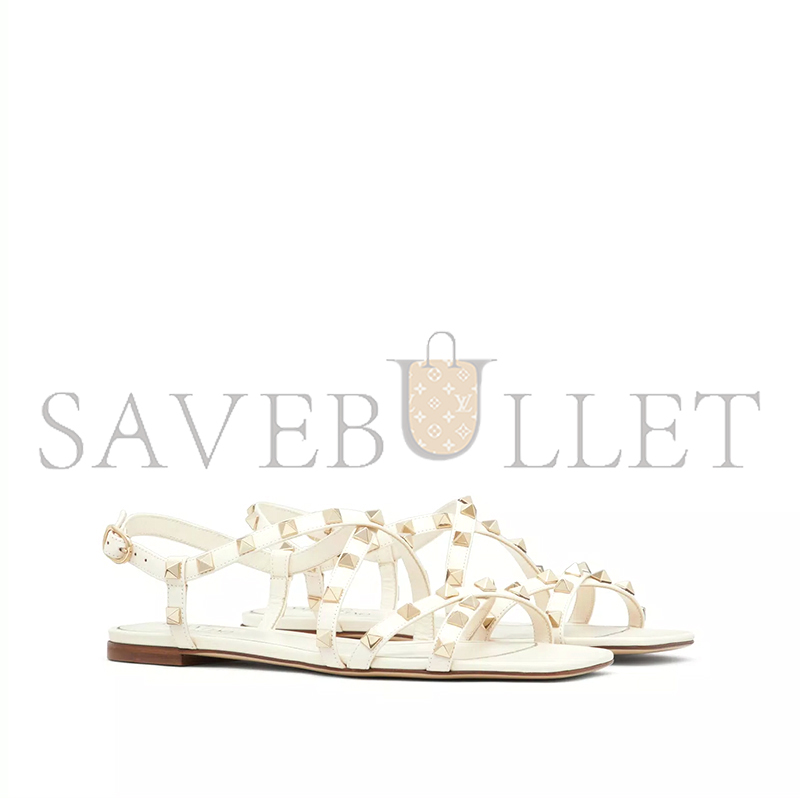 VALENTINO CALFSKIN ROCKSTUD SANDAL WITH STRAPS 5W2S0HR8VOD_I16