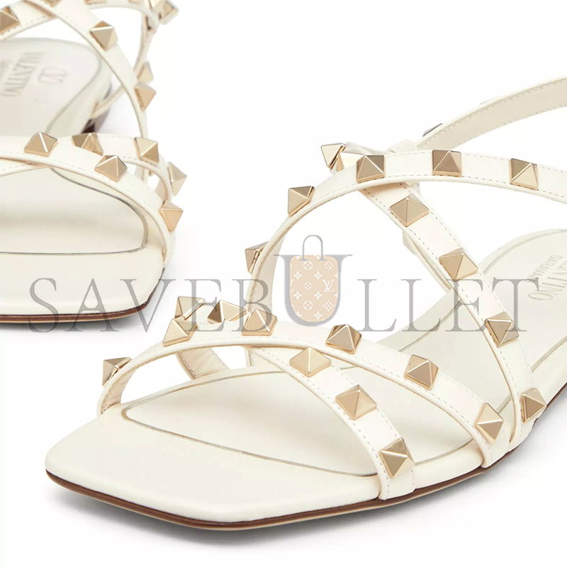 VALENTINO CALFSKIN ROCKSTUD SANDAL WITH STRAPS 5W2S0HR8VOD_I16