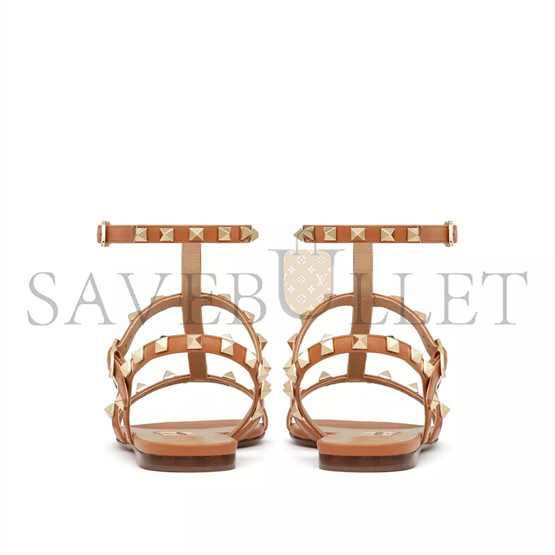 VALENTINO ROCKSTUD FLAT CALFSKIN SANDAL WITH STRAPS 4W2S0A05VOD_KEL
